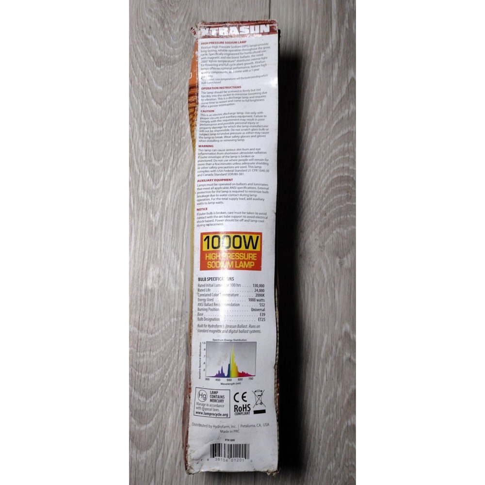 XTRASUN 1000W High Pressure Sodium Lamp(HPS) - Picture 2 of 6